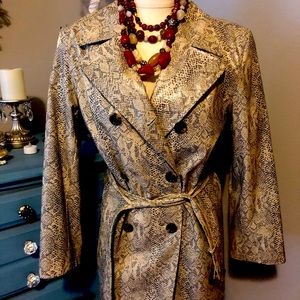 Nordstrom  Vintage( Gallery) Faux snake skin trench coat